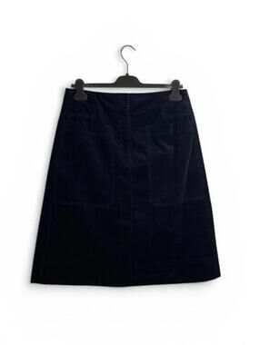 ME+EM Women’s Size US 8 Navy Blue Corduroy A-Line Mini Skirt Cotton Lined UK 12